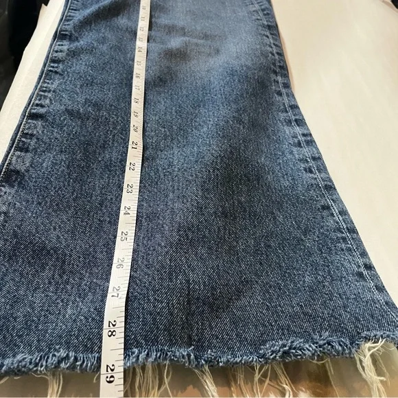 Agolde Blue Clara Low Rise  Baggy Flare Jeans Raw Hen - Picture 11 of 11